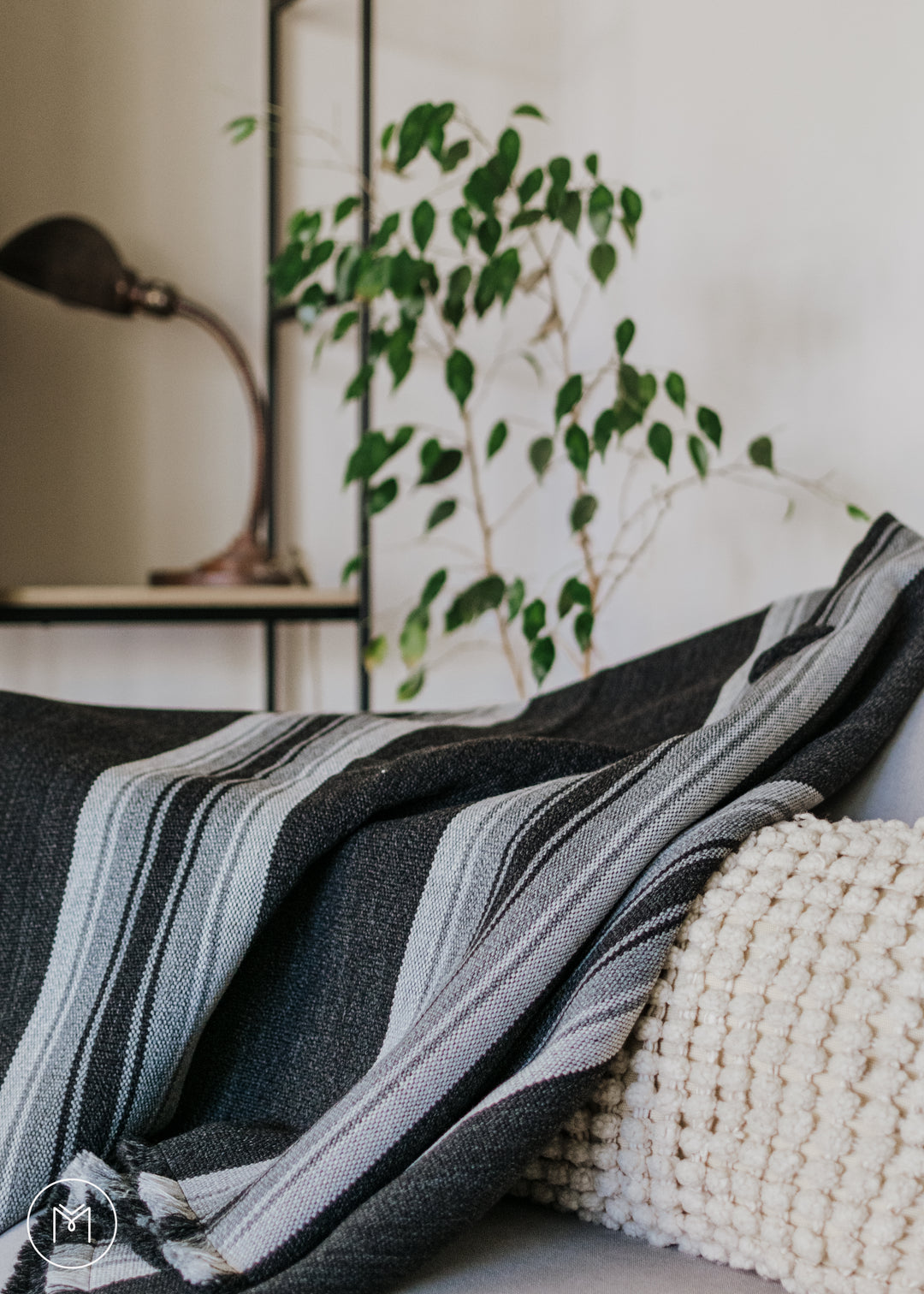 Two-stripe graphite poncho