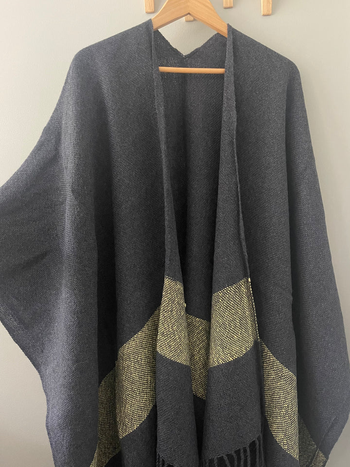 Blue Stripe Ruana