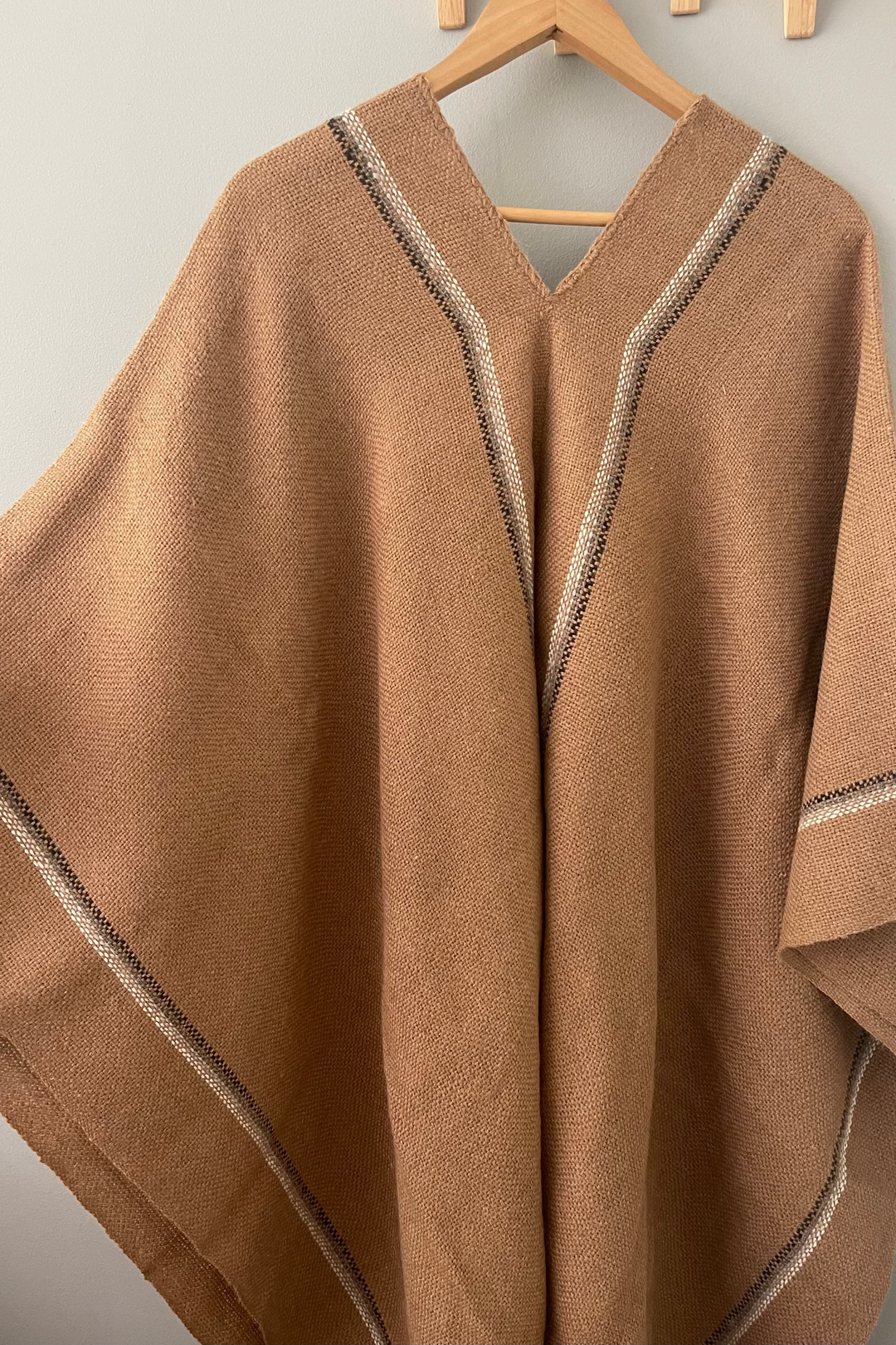 Light Brown Stripe Poncho