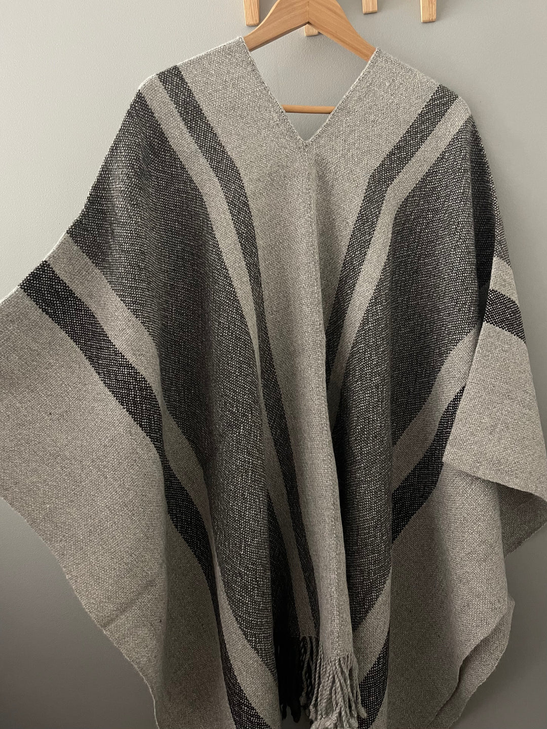 Gray Stripe Poncho