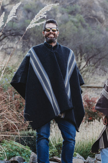 Two-stripe graphite poncho