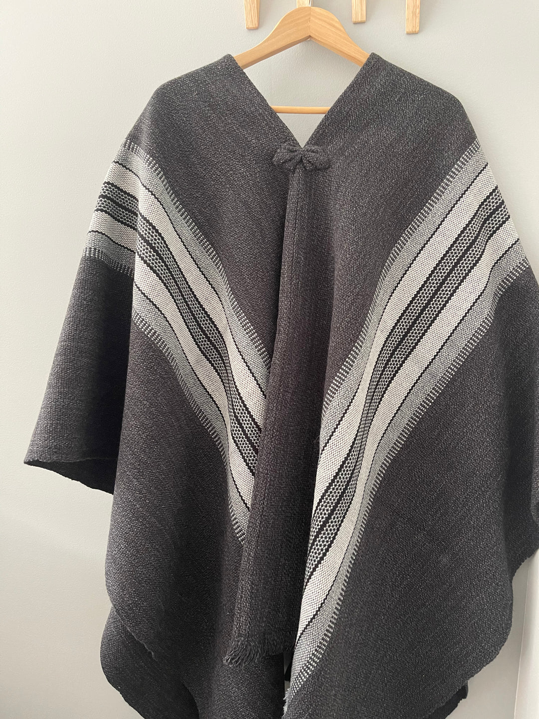 Two-stripe graphite poncho