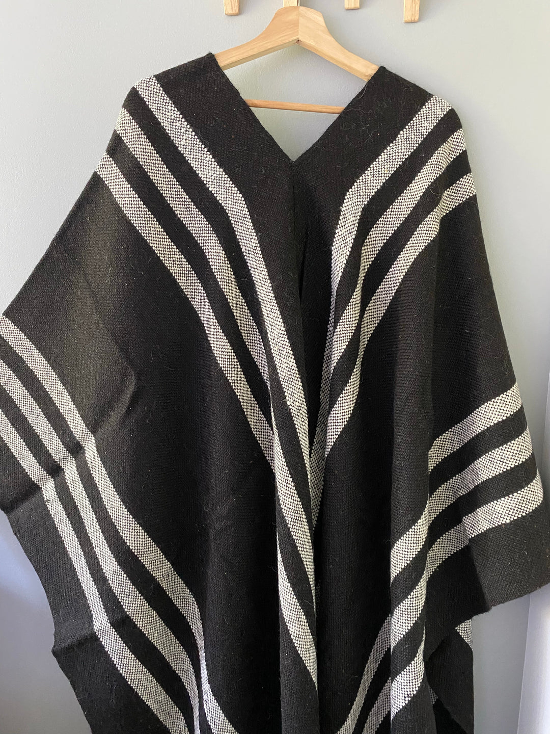 Black Stripe Poncho