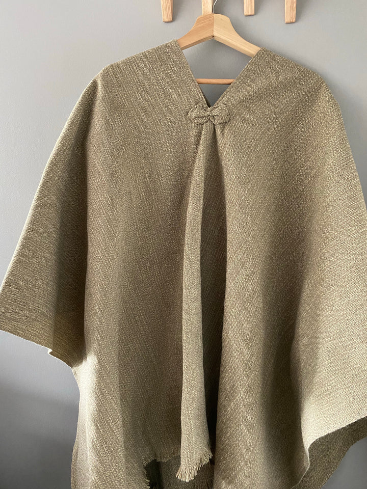 Plain Green Moss Poncho