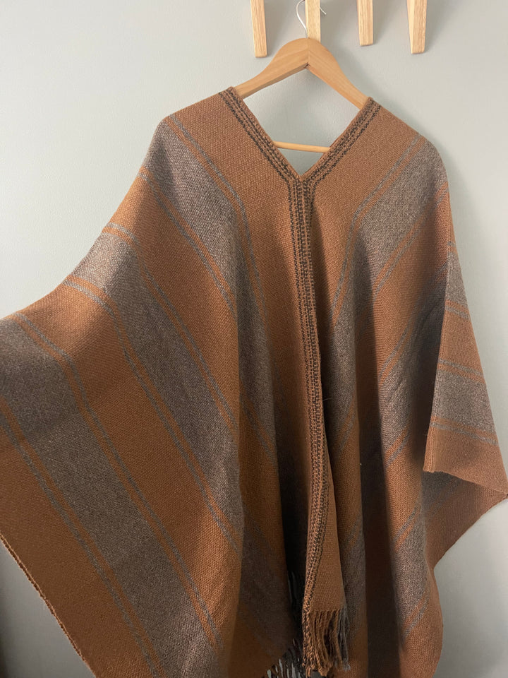 Camel Stripe Poncho