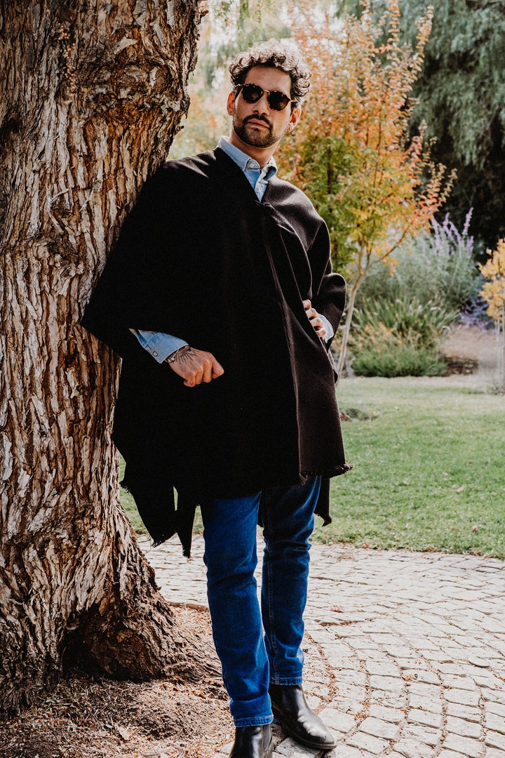 Plain Black Poncho