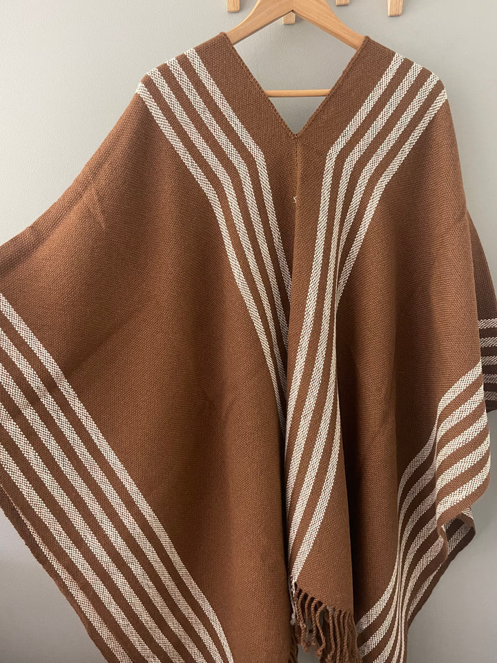 Camel Stripe Poncho