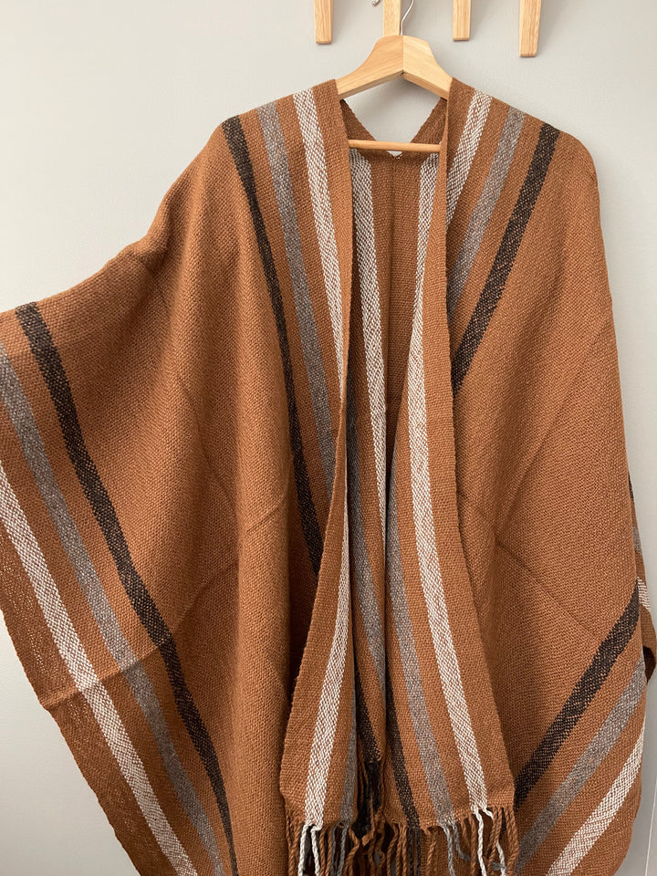 Camel Stripe Ruana