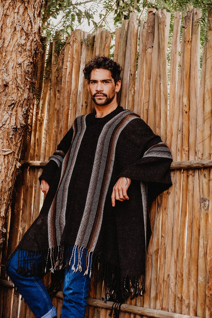 Graphite Stripe Poncho