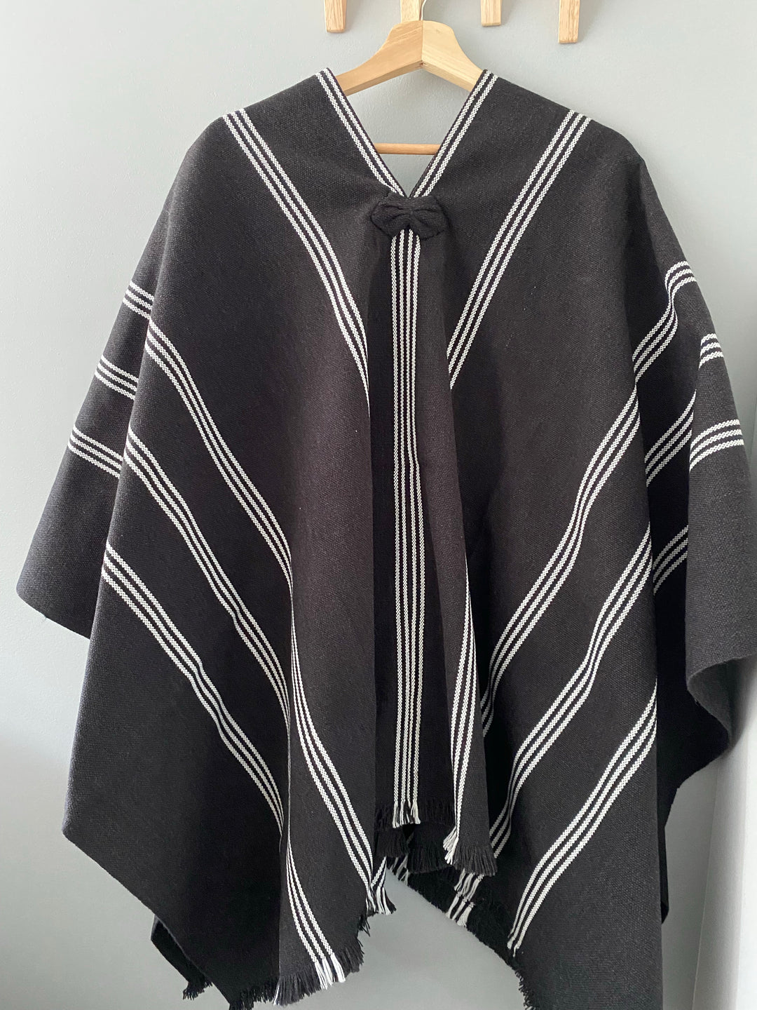 Black Blanket with Three Stripes