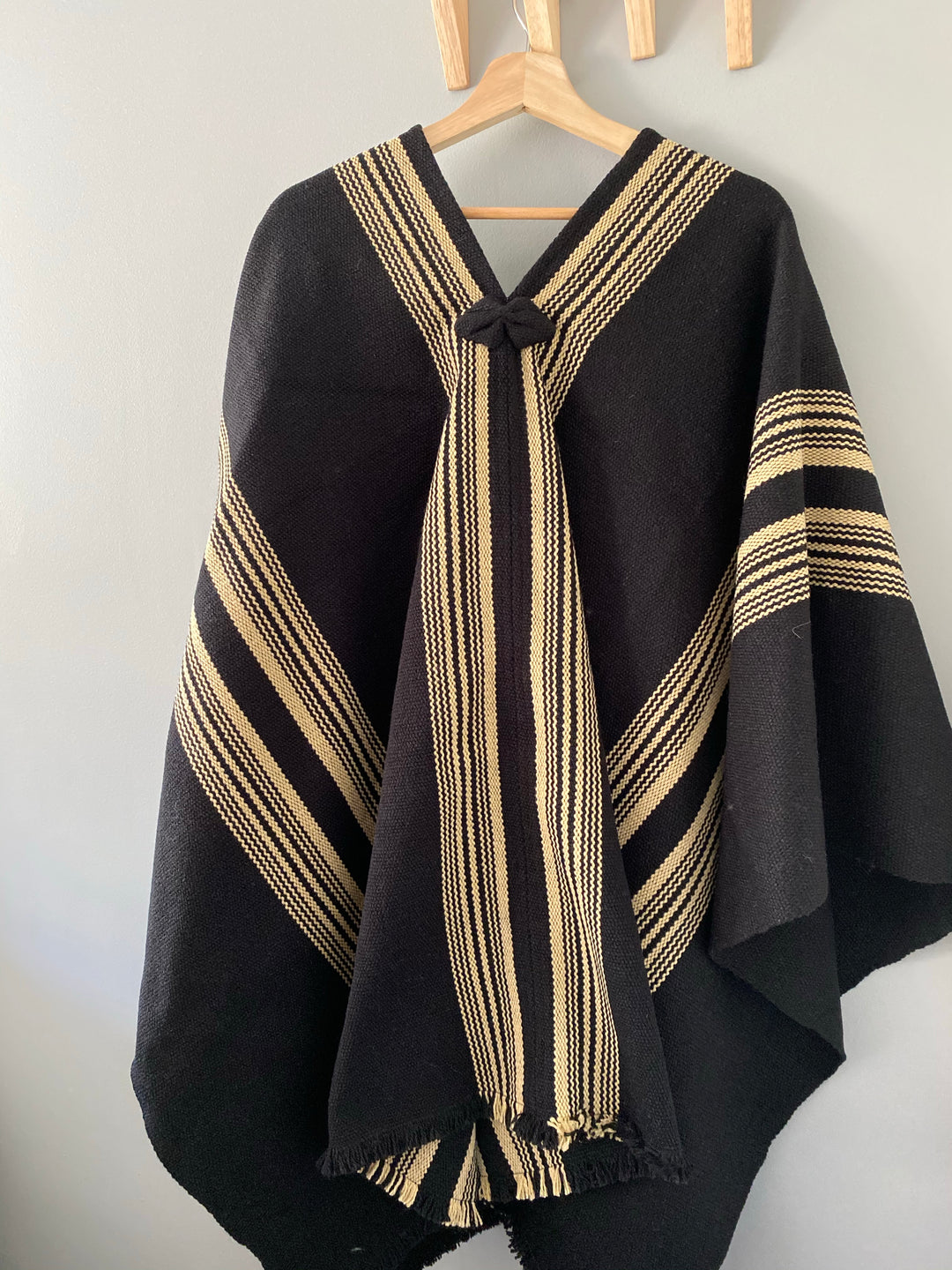 Black Blanket with Three Stripes