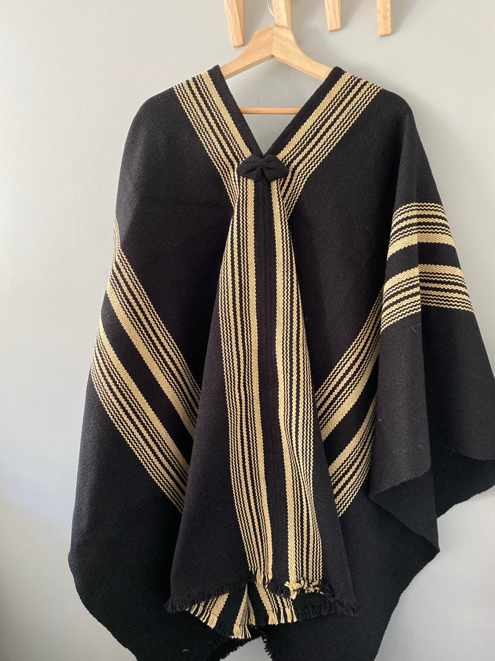 Black Blanket with Three Stripes