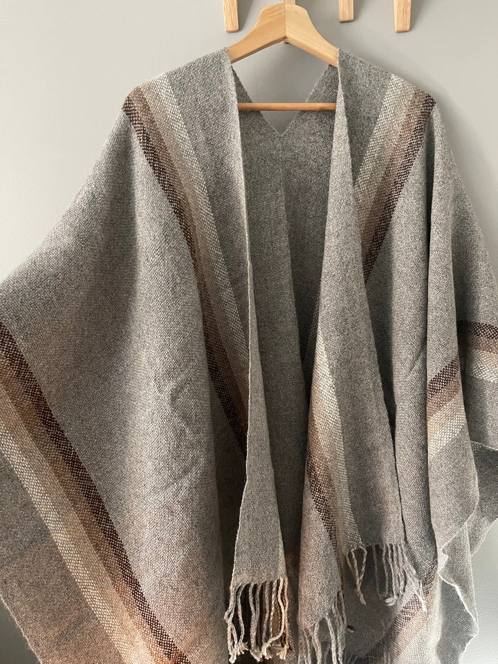 Gray Stripe Ruana