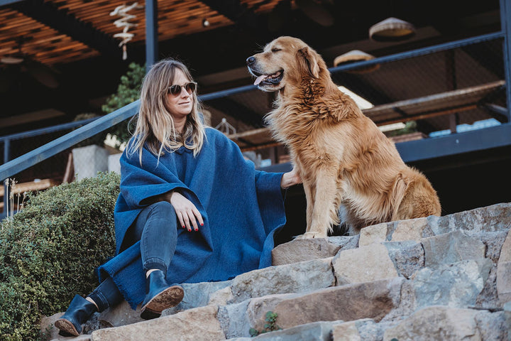 Plain Blue Poncho