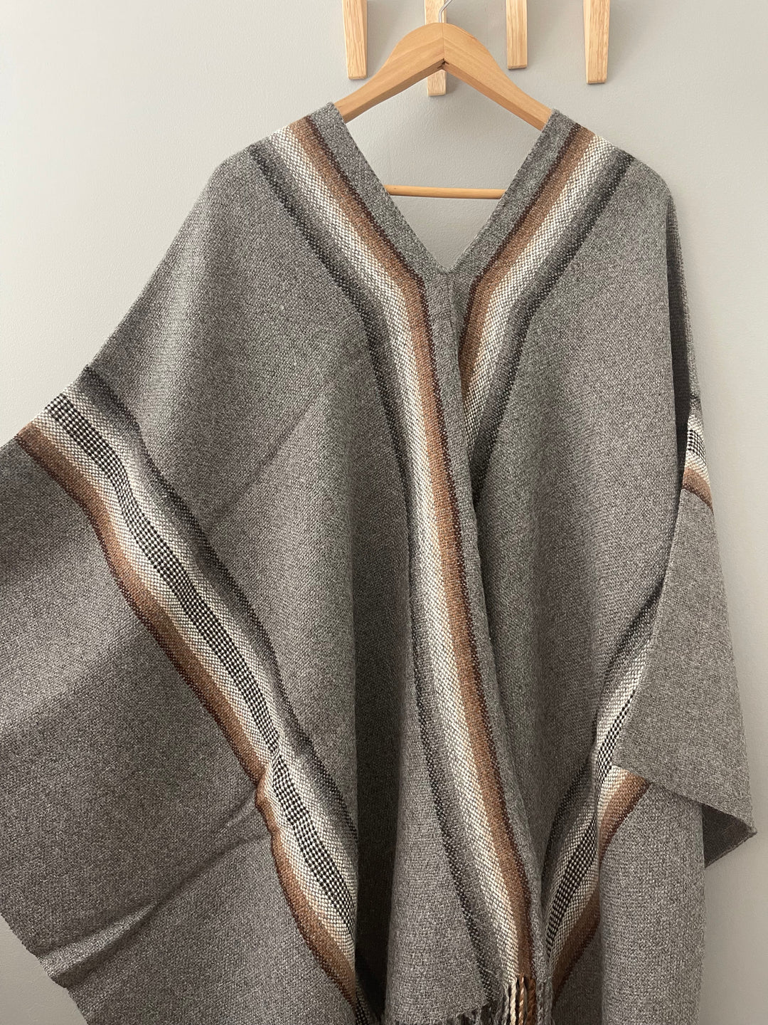 Gray Stripe Poncho