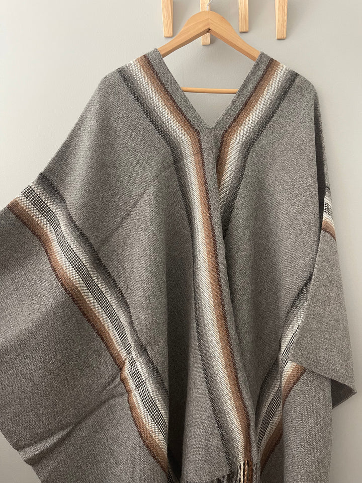 Gray Stripe Poncho