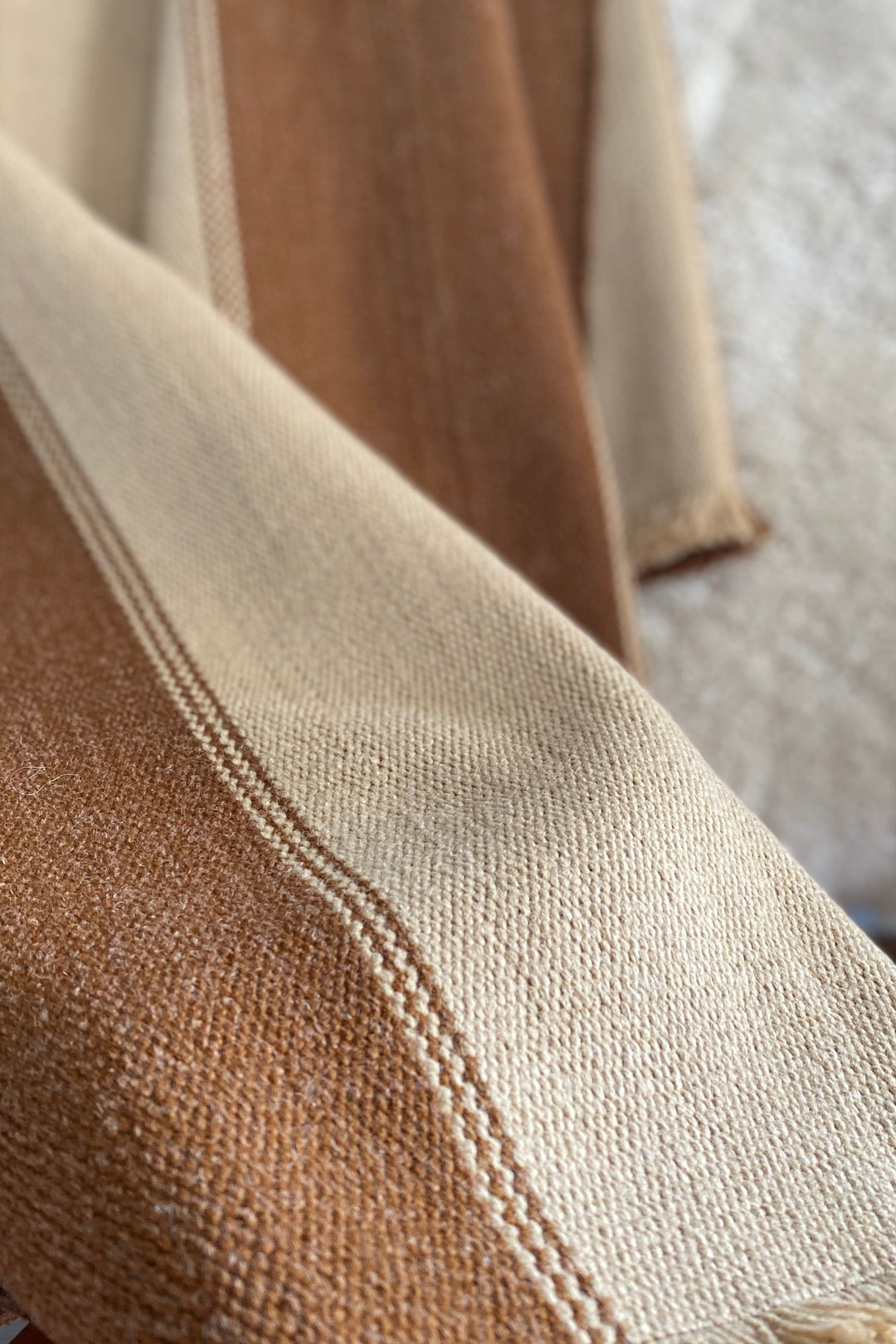 Manta Dos Tonos Camel y Beige