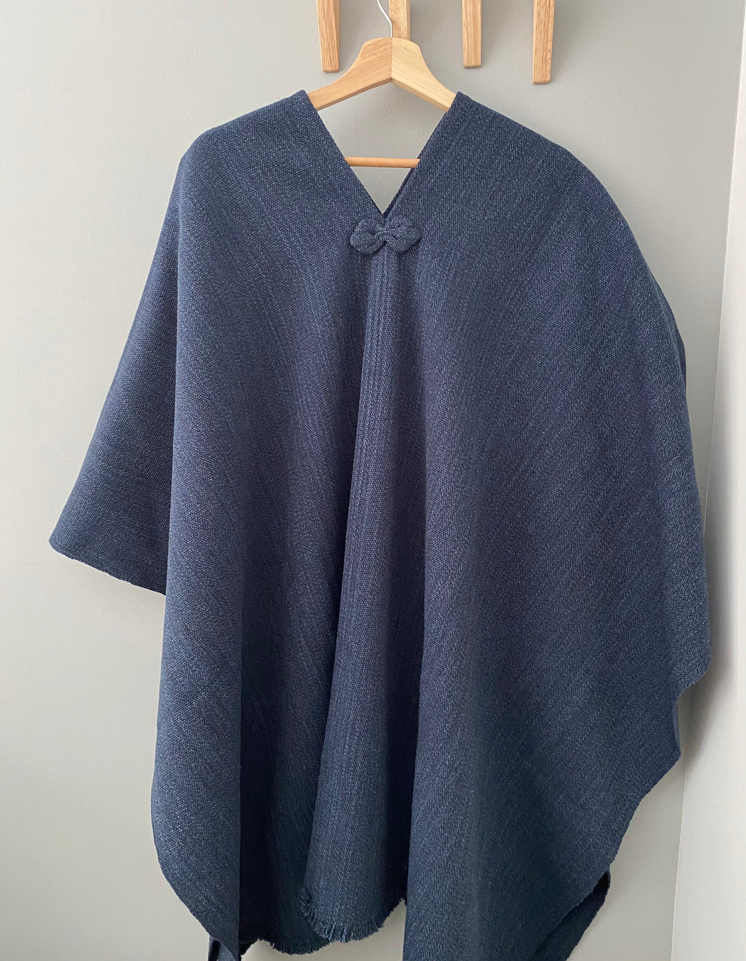 Plain Blue Poncho