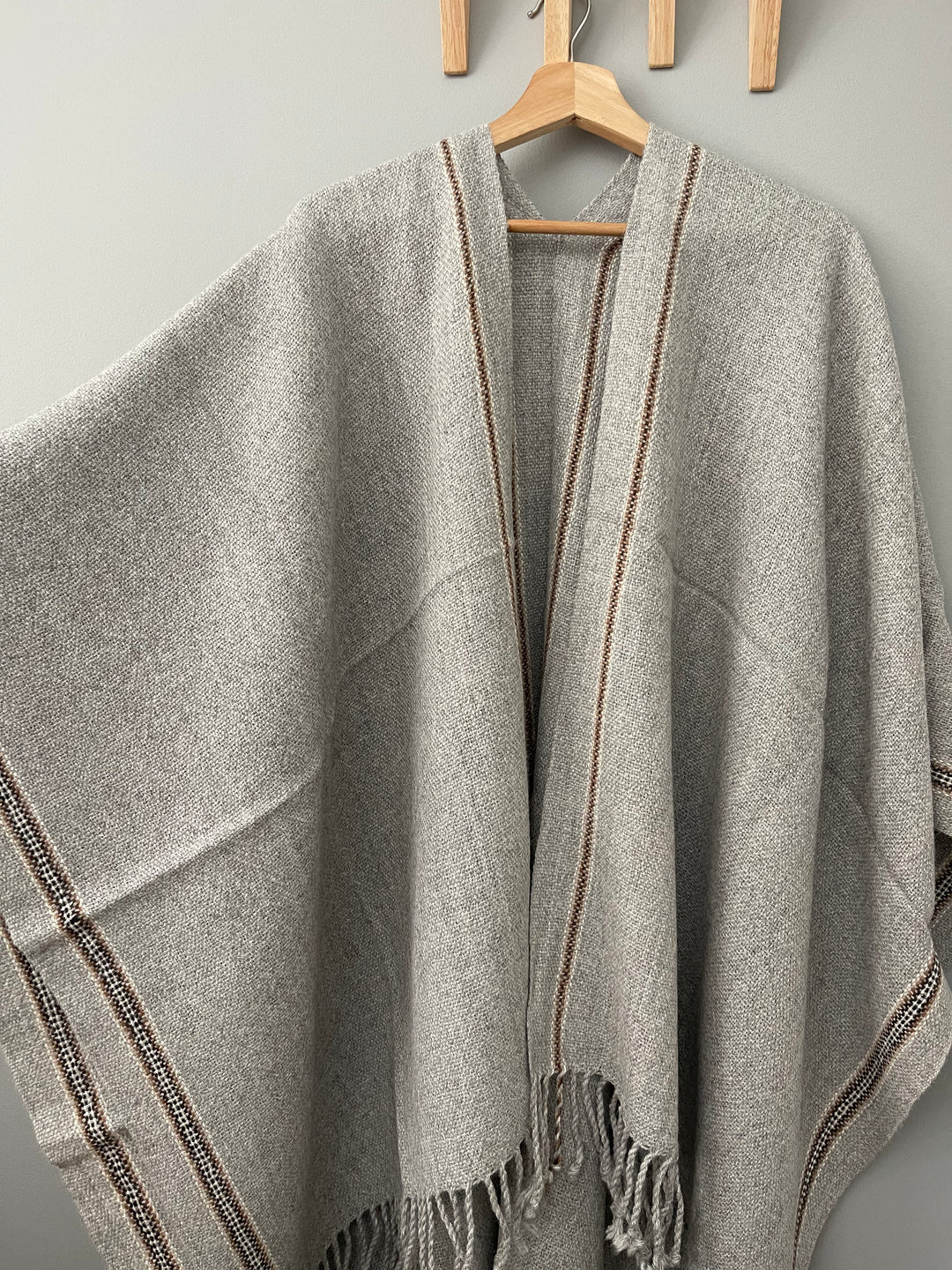 Gray Stripe Ruana